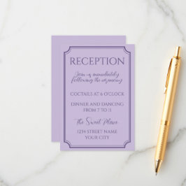 Carte D'accompagnement Élégant Mariage de script Lilac
