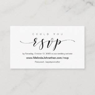 Carte D'accompagnement Élégant mariage en ligne RSVP répondre