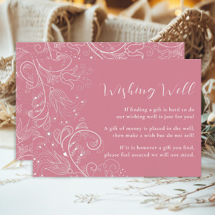 Carte D'accompagnement Élégant Mariage floral rose poussiéreux désirant b