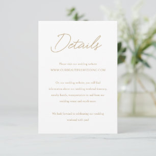 Carte D'accompagnement Élégant Mariage Gold Classic