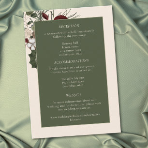 Carte D'accompagnement Élégant Mariage Hiver Baies & Pin Ivoire