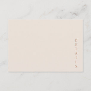 Carte D'accompagnement Élégant Mariage Minimaliste Sable du Désert Cuivre