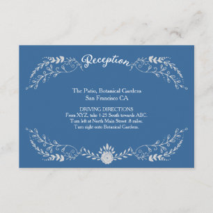 Carte D'accompagnement Elégant Mariage monochromatique bleu et argent