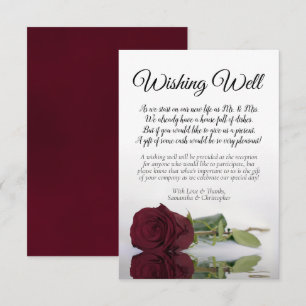 Carte D'accompagnement Élégant Mariage Rose Bourgogne qui souhaite un poè