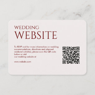 Carte D'accompagnement Élégant Mariage rouge Crimson moderne