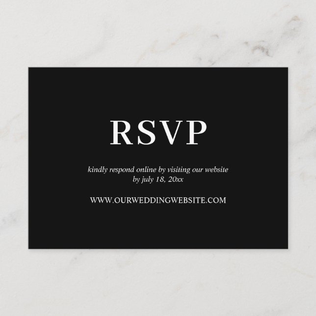 Carte D'accompagnement Élégant Mariage simple en ligne photo RSVP (Devant)