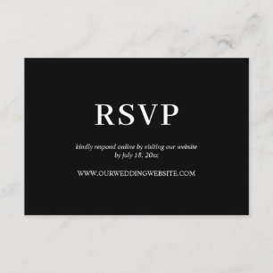 Carte D'accompagnement Élégant Mariage simple en ligne photo RSVP