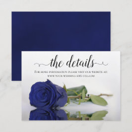 Carte D'accompagnement Elegant Marine Blue Rose Détails du Mariage Site W
