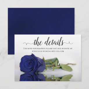 Carte D'accompagnement Elegant Marine Blue Rose Détails du Mariage Site W