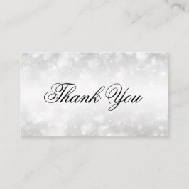 Carte D'accompagnement Élégant Merci Insertion Lumières Shimmer Argent