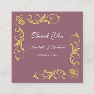 Carte D'accompagnement Élégant Merci Mariage victorien