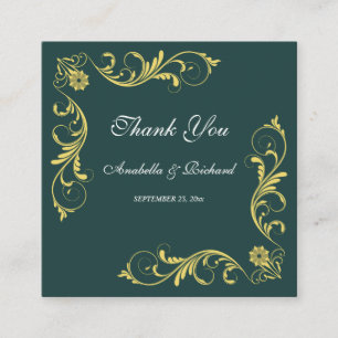 Carte D'accompagnement Élégant Merci Mariage victorien