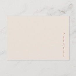 Carte D'accompagnement Elegant Minimalist Desert Sand Copper Wedding