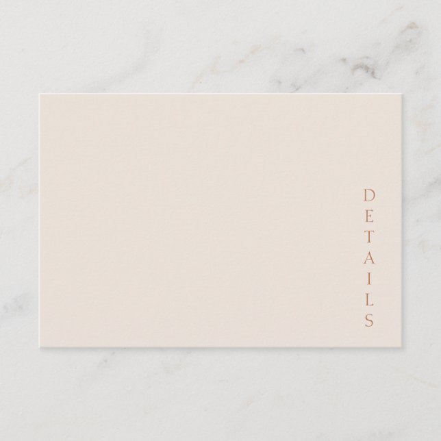 Carte D'accompagnement Elegant Minimalist Desert Sand Copper Wedding (Devant)