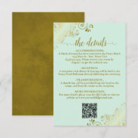 Elegant Mint Green & Gold Mariage QR Code Détails