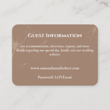 Elegant Mocha Floral Line Art Wedding Details