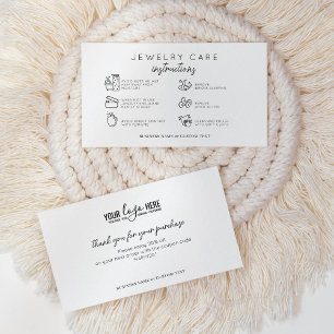 Carte D'accompagnement Élégant mode d'entretien des bijoux Logo d'entrepr
