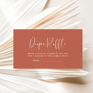 Carte D'accompagnement Élégant & moderne Argile rouge Insérez de tombole 