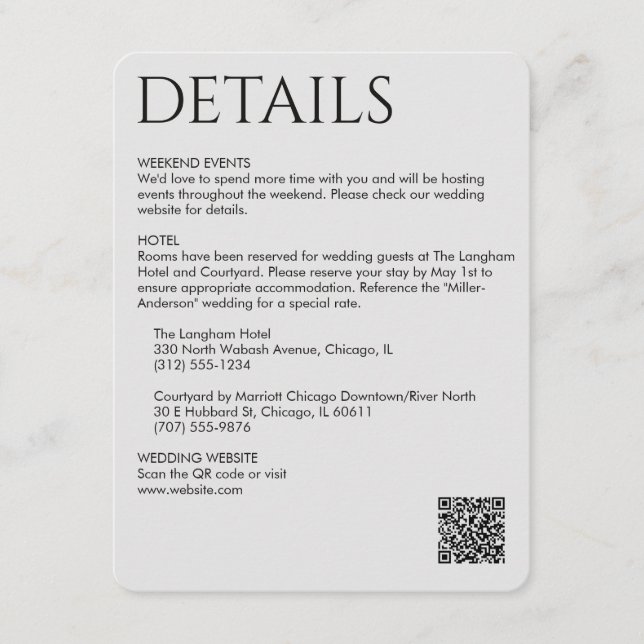 Carte D'accompagnement Élégant Moderne Détails Noir Fumée (Devant)