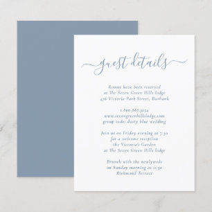 Carte D'accompagnement Elégant moderne Dusty Blue Mariage Détails