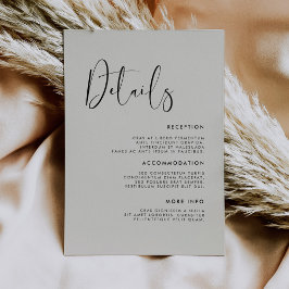 Carte D'accompagnement Elégant & moderne Lumière vert sauge détails maria