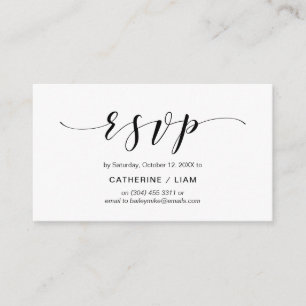 Carte D'accompagnement Élégant moderne, Script bleu marine, Parti RSVP