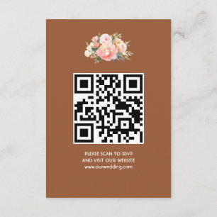 Carte D'accompagnement Elégant Moderne Simple Boho Mariage QR Code RSVP