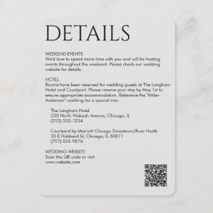 Carte D'accompagnement Elégant moderne Smoke noir Détails