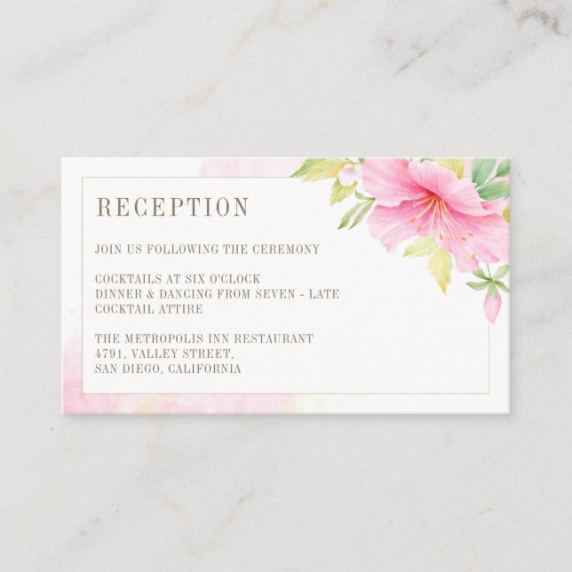 Carte D'accompagnement Elégant Monogramme Floral Réception de mariage (Devant)