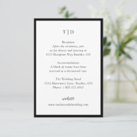 Élégant Monogramme noir et blanc Mariage moderne