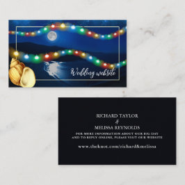 Carte D'accompagnement Elégant Moonlit Beach Wedding Website
