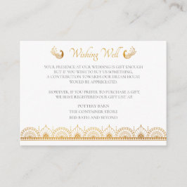 Carte D'accompagnement Élégant Motif d'or Registre des Mariages indiens