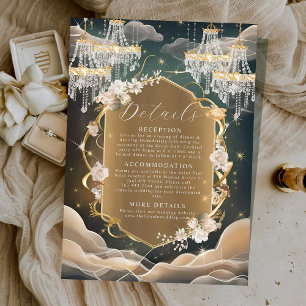 Carte D'accompagnement Elégant Mystique cristaux opulents et Mariage flor