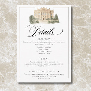 Carte D'accompagnement Élégant Néoclassique Vintage Scènes Mariage