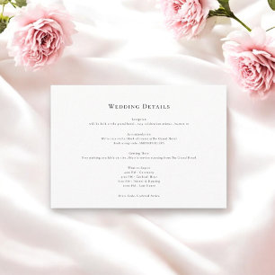 Carte D'accompagnement Élégant nettoyage minima détails mariage