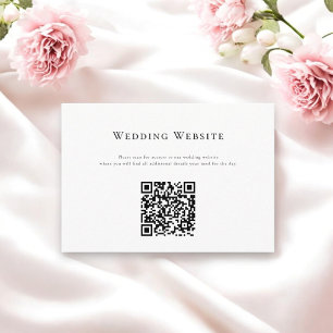 Carte D'accompagnement Élégant nettoyage minima site Web mariage code QR