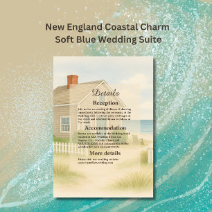 Carte D'accompagnement Elégant nouveau Mariage bleu doux de la côte d'Ang