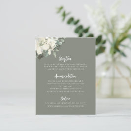 Carte D'accompagnement Elegant Olive Green Floral Wedding Enclosure Card