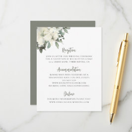 Carte D'accompagnement Elegant Olive Green Floral Wedding Enclosure Card