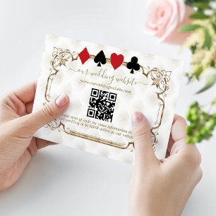 Carte D'accompagnement Elégant or blanc Art Déco QR Code Mariage