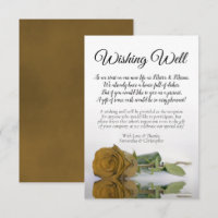 Elégant or Rose Ochre Mariage Wishing poem bien