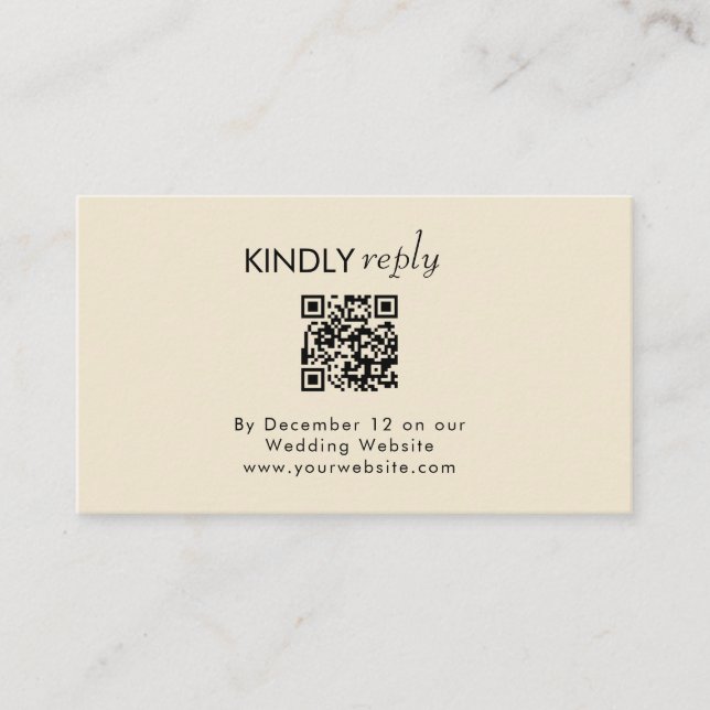 Carte D'accompagnement Elégant photo moderne personnalisé code qr rsvp (Devant)