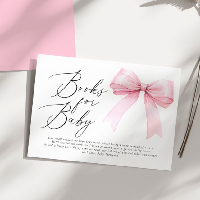 Carte D'accompagnement Elegant Pink Coquette Books for Baby Girl (Créateur téléchargé)