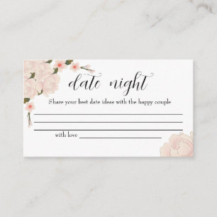 Carte D'accompagnement Elégant Pink Floral Date idées nuit. Date jar
