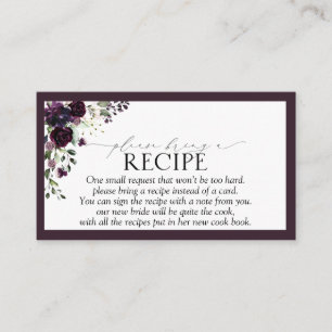 Carte D'accompagnement Élégant Plum Purple Floral S'Il Vous Plaît Apporte