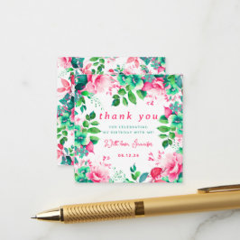 Carte D'accompagnement Élégant printemps été Floral Anniversaire Merci