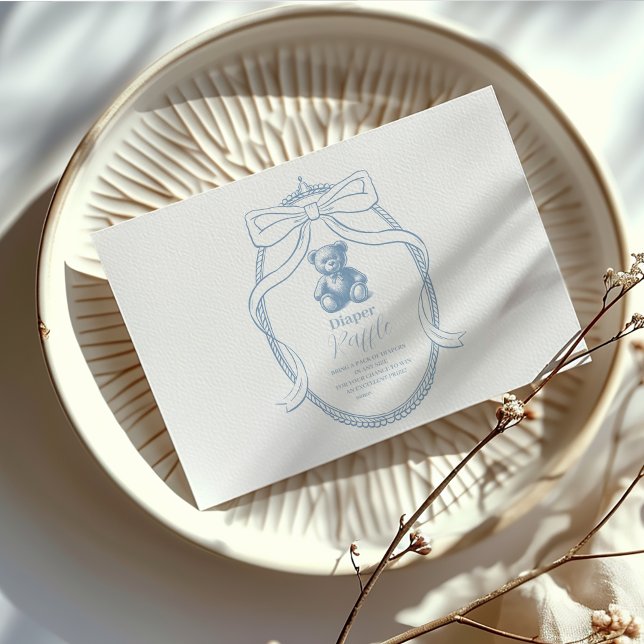 Carte D'accompagnement Élégant Raffle de Diapper d'ours en peluche frança (Créateur téléchargé)