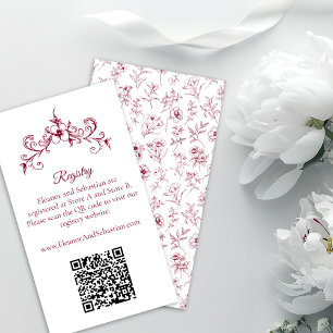Carte D'accompagnement Élégant registre de code QR Vintage Romance Bourgo