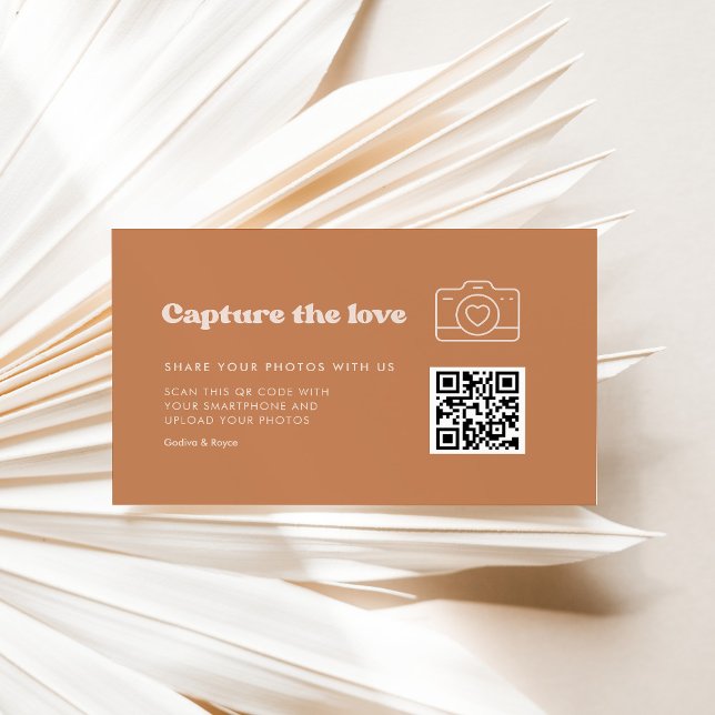 Carte D'accompagnement Élégant rétro Brown sucre Mariage Capturez l'amour (Créateur téléchargé)