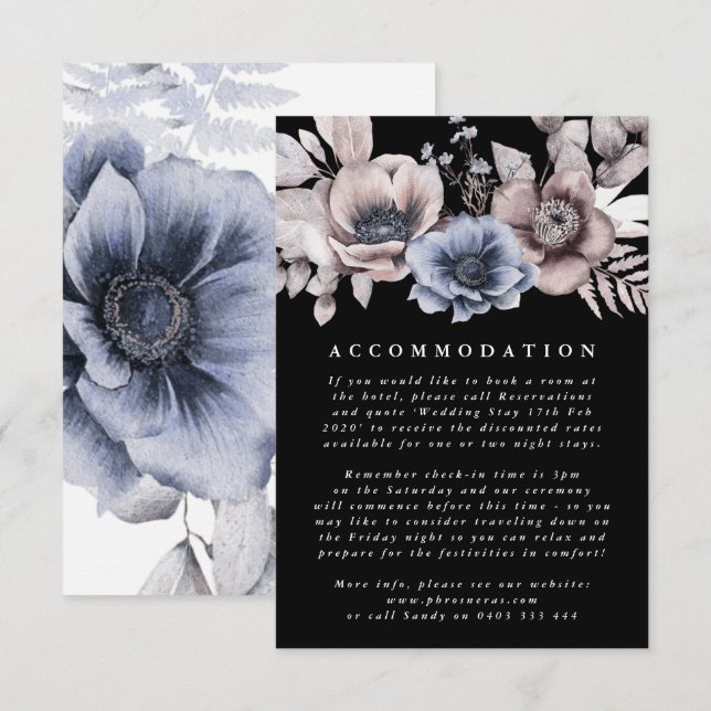 Carte D'accompagnement Elégant romantique Aquarelle Mariage floral (Devant / Derrière)